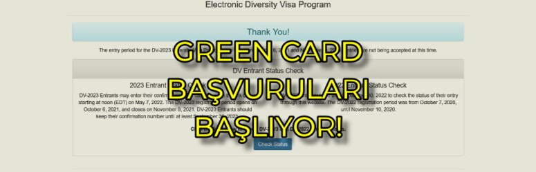 Green card başvuru nereden yapılır? DV2024 (2022 yılı başvuruları için)